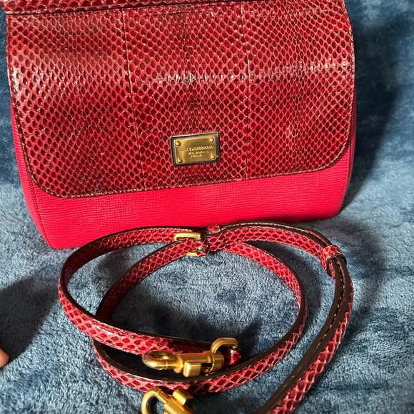 Dolce Gabbana Sicily - Genuine Leather - Medium Bag - Red - Picture 10 of 15